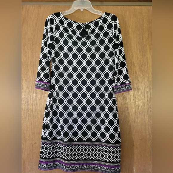 White House Black Market Elegant Black And White Dress, Size S - Picture 2 of 4